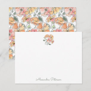 Boho Pastell-Aquarell-Blumen-Brautparty Individuel Mitteilungskarte