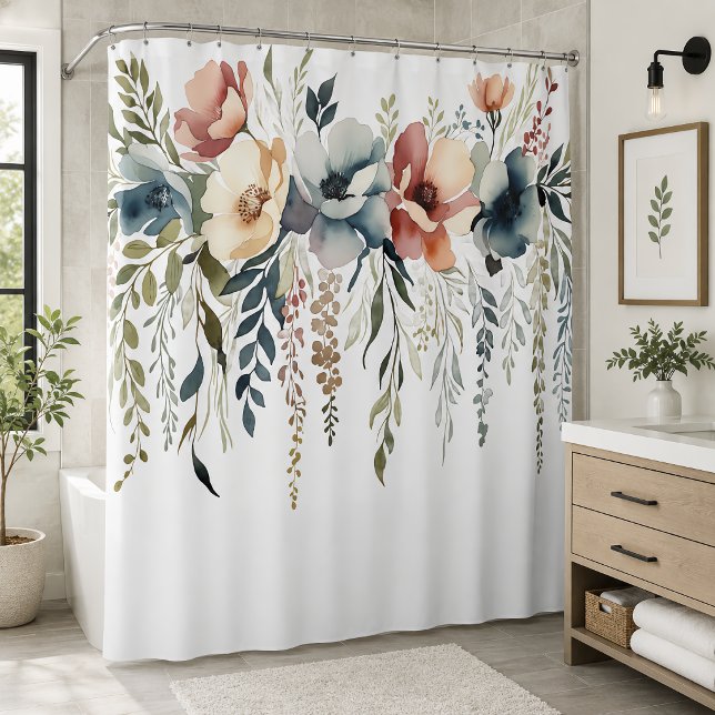 Boho-Pastell-Blumenkaskade Duschvorhang (Von Creator hochgeladen)