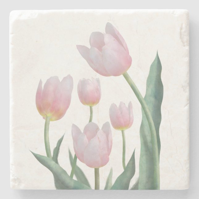 Boho-Pastell-Blumenmuster Steinuntersetzer (Vorderseite)