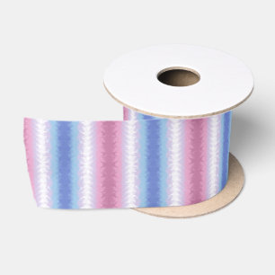 Boho-Pastell-Fluffig-Abstraktes Bigender-Stolz-Fla Satinband