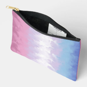 Boho-Pastell-Fluffig-Abstraktes Bigender-Stolzflag Zubehörtasche