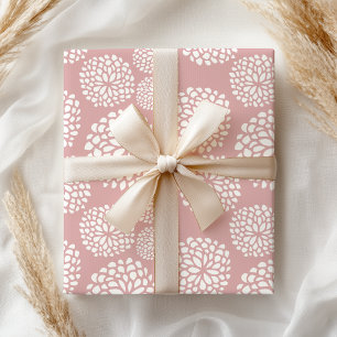 Boho Pastell Mädchen Modern Rosa Floral Geschenkpapier
