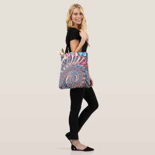 Boho Pastell Rosa und Blau Spiral Abstractes Frakt Tasche