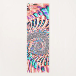 Boho Pastell Rosa und Blau Spiral Abstractes Frakt Yogamatte