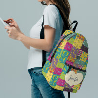 Boho Patchwork Quilt and Heart Shape Personalisier