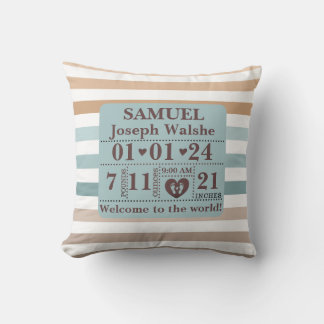 Boho Pattern Personalisierte Geburtsstaates Kissen