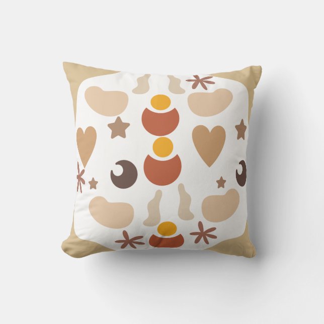 "Boho Pattern Square Pillow - Bohemisch Style Zuha Kissen (Vorderseite)