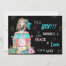 * Boho Peace & Liebe Hippie Car Bus Baby Boy