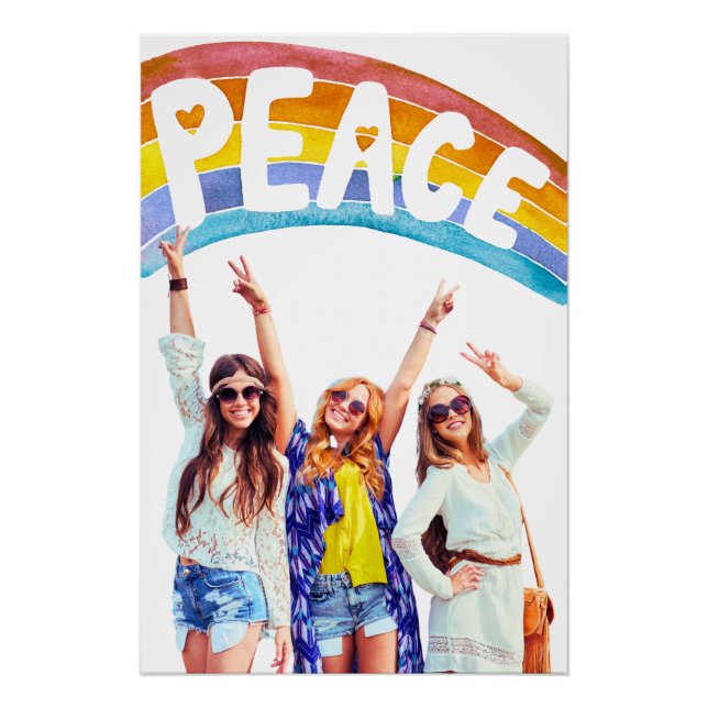 Boho Peace Rainbow Poster (Vorderseite)