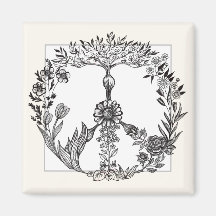 Boho Peace Sign Elegant Girly Cute Pretty Floral