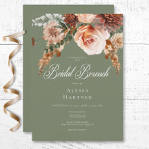 Boho Peach & Rust Blumensage Green Bridal Brunch