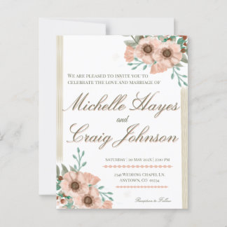 BOHO Peach Wedding Postkarte