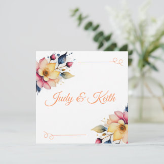 Boho Peachy Floral Einladung
