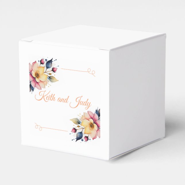 Boho Peachy Floral Geschenkschachtel (Vorderseite)
