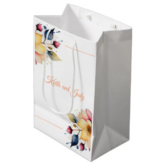 Boho Peachy Floral Mittlere Geschenktüte