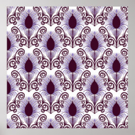 Boho Peacock Feather Jewel Tone-Lila Poster