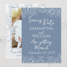 Boho Periwinkle Blue Floral Modernes Foto Hochzeit