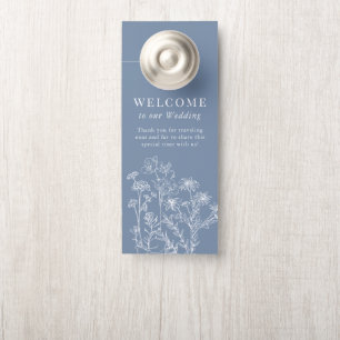 Boho Periwinkle Wildblume Wedding Hotel Türanhänger