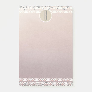 Boho Perlen Schimmer Glam Kraft Rustikales Monogra Post-it Klebezettel