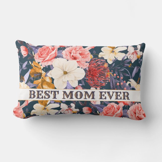 Boho Personalisiert Floral Beste Mama je Kissen Für Draußen (Vorderseite)