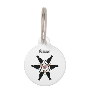 Boho Personalisiertes Telefon Schwarz Katzen Blume Haustiermarke
