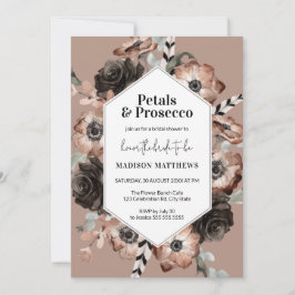 Boho Petals und Prosecco Brautparty Einladung