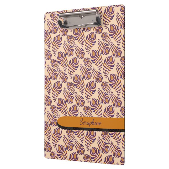 Boho Pfauenfeder Klemmbrett (Links)