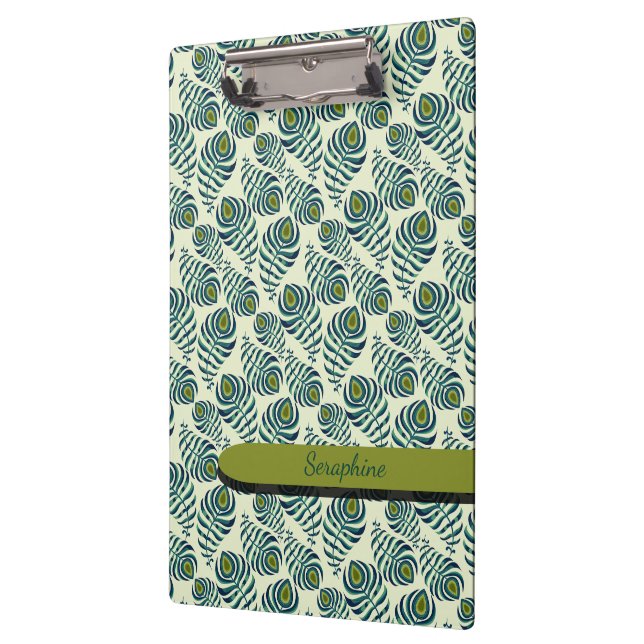 Boho Pfauenfeder Klemmbrett (Links)