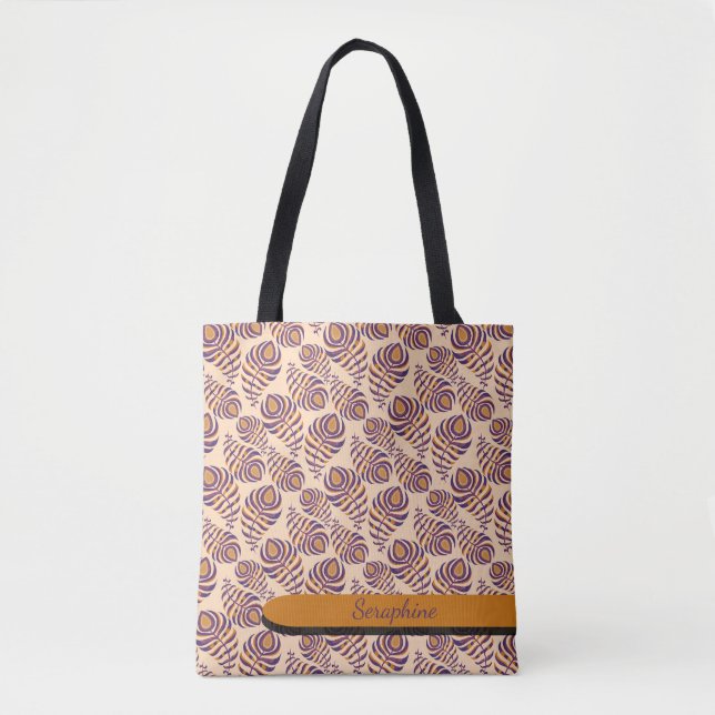 Boho-Pfauenfeder-Tasche Tasche (Vorderseite)