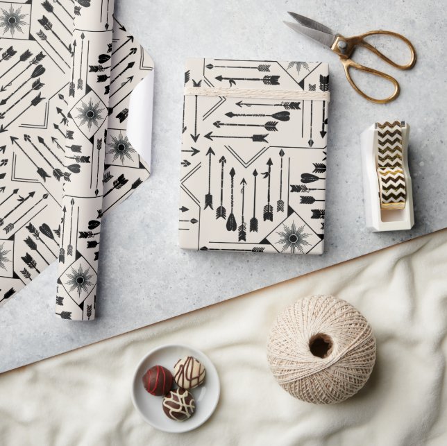 Boho Pfeile und Sun V12 ID748 Geschenkpapier (Kunsthandwerk)