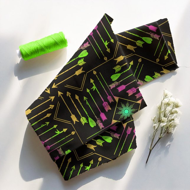 Boho Pfeile und Sun V3 Neon Black ID748 Stoff (Von Creator hochgeladen)