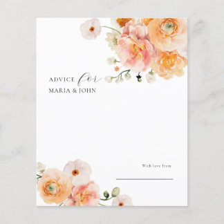 Boho Pfirsich- und Rosa Blumen Hochzeitsratgeberka