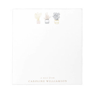 Boho Pflanze Line Art Illustration Personalisiert Notizblock