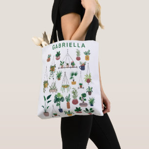 Boho-Pflanzenlady-Illustrationskunst Personalisier Tasche