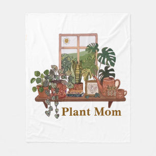 Boho-Pflanzenmutter-Wasserfarbe Innen Garten  Fleecedecke