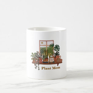 Boho-Pflanzenmutter-Wasserfarbe Innen Garten  Kaffeetasse