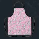 Boho Pink Abstraktes Blumenmuster Schürze<br><div class="desc">Boho Schürze mit handgezeichneter Illustration von rosa Blume in der Mitte des Jahrhunderts modernen Stil.</div>