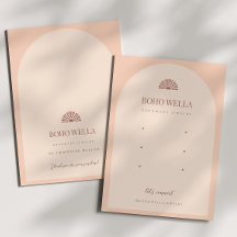 Boho Pink Arch Earring Display Card mit Logo