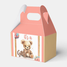 Boho Pink Bear Baby Dusche Geschenkschachtel