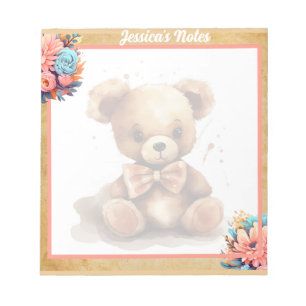 Boho Pink Bear Baby Dusche Notizblock