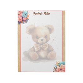 Boho Pink Bear Baby Dusche Notizblock