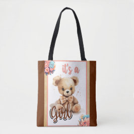 Boho Pink Bear Baby Dusche Tasche