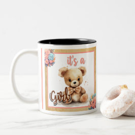 Boho Pink Bear Baby Dusche Zweifarbige Tasse
