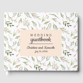 Boho Pink Blue Blumen Hochzeit Personalisierte Blu Gästebuch
