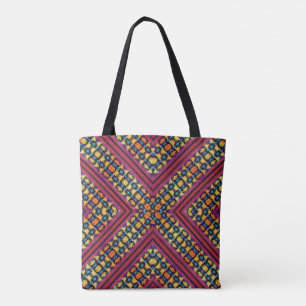 Boho Pink, Blue, Orange & Yellow Tribal Inspiriert Tasche