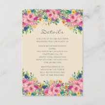 Boho Pink Blue Yellow Flowers Hochzeitdetails