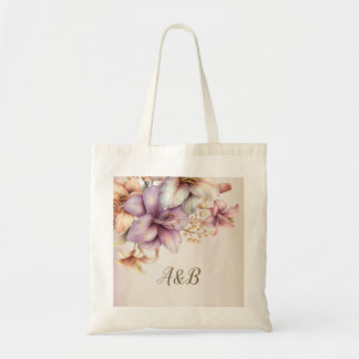 Boho Pink Blume Wasserfarben Elegant Stilvoll Tragetasche
