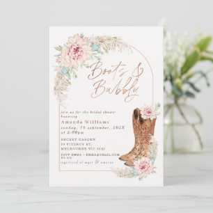 Boho Pink Boots und spritzige Brautparty Einladung