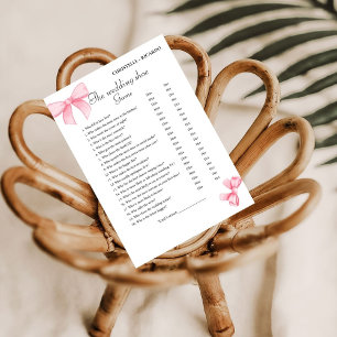 Boho Pink Bow Wedding Party Card Ankündigung
