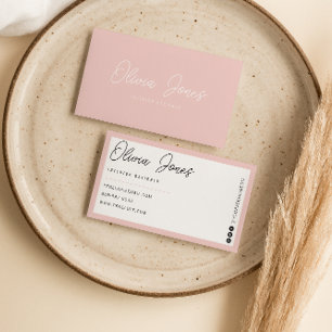 Boho Pink Branding Moderne Kalligrafie Trendy Girl Visitenkarte